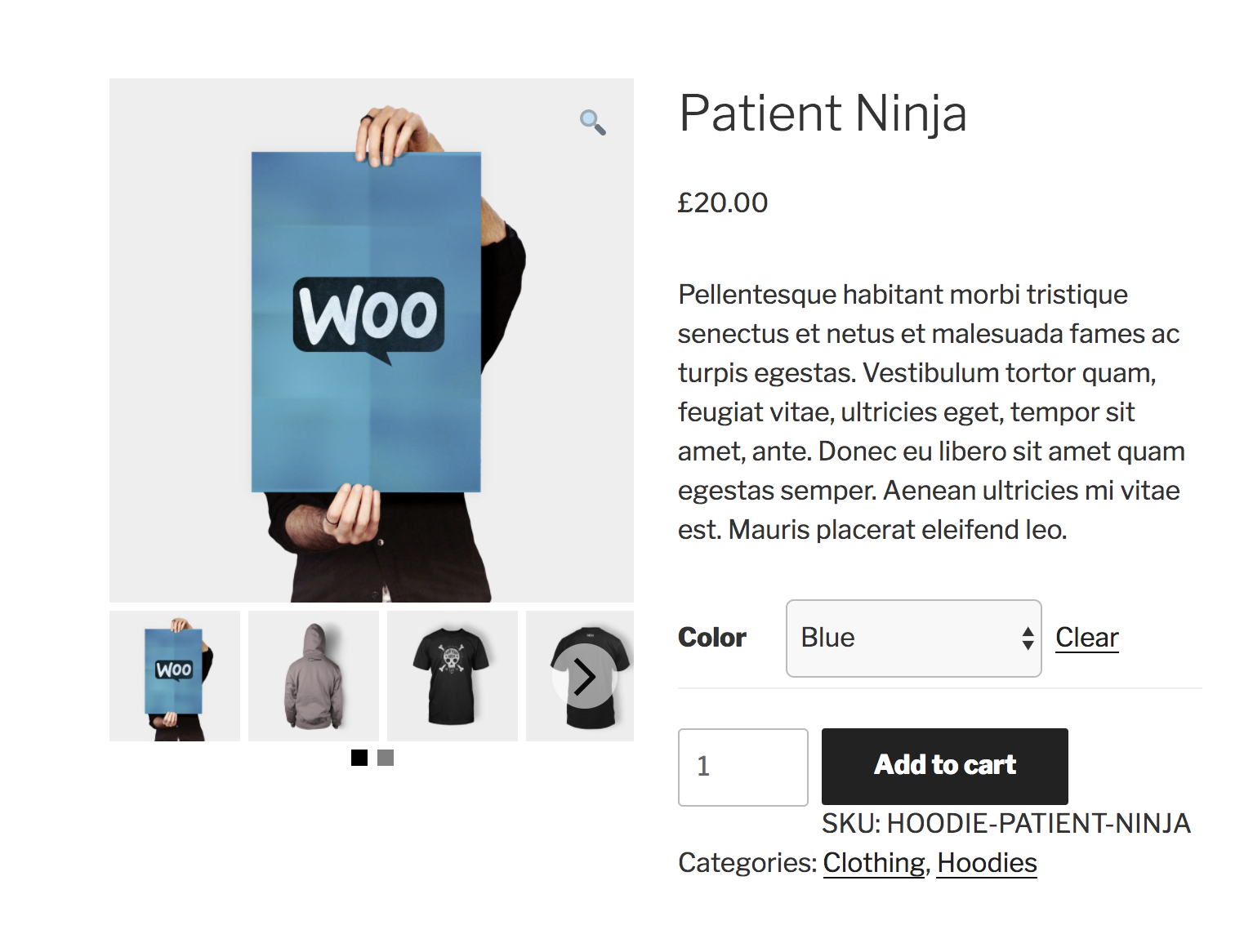 Display in product page