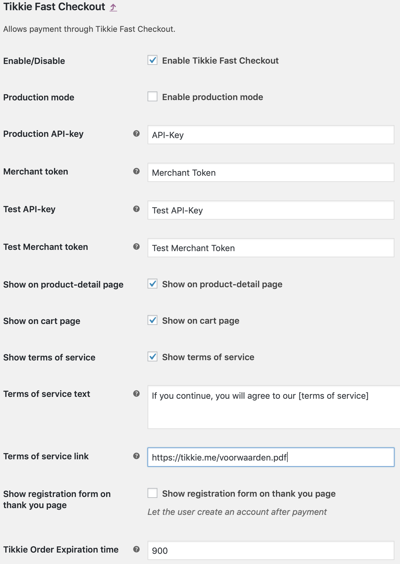 Settings overview