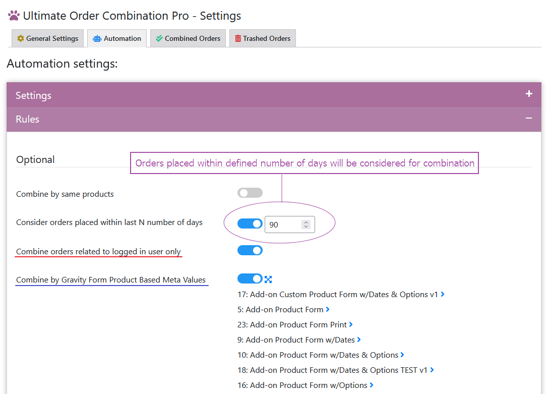 Proceed with selected status orders.