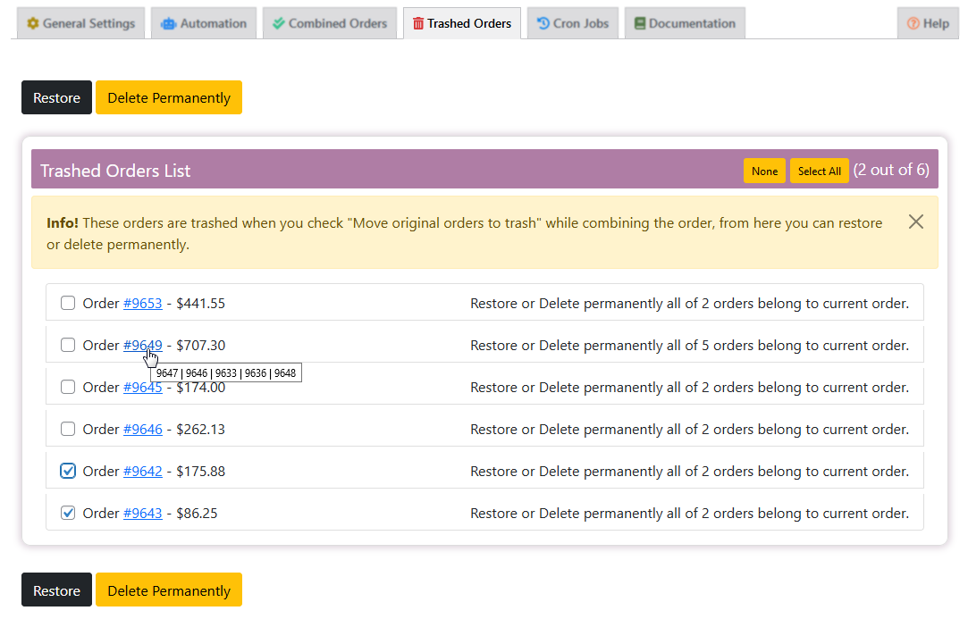 What to do with existing orders?