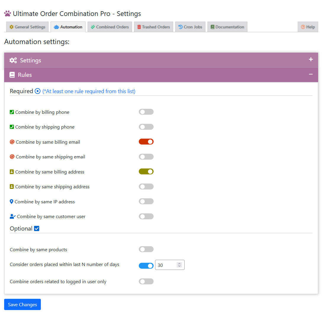 Combine order related to the logged-in users only.