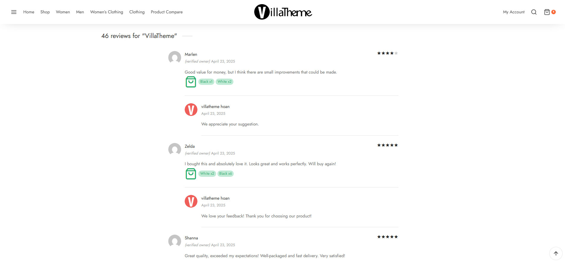 After adding review