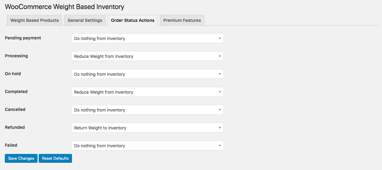 Order Actions.