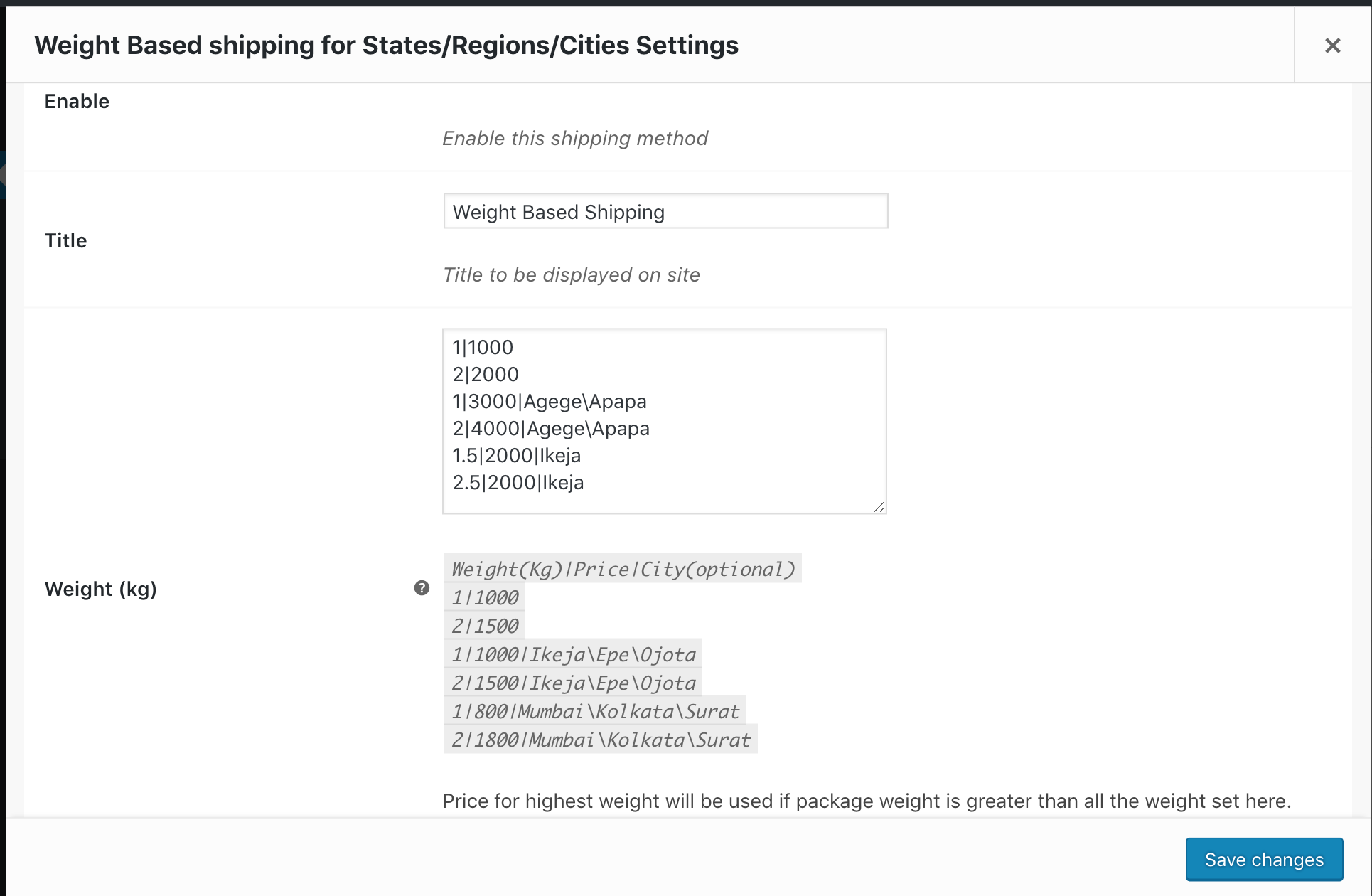 Configuring Weight Based Shipping Method