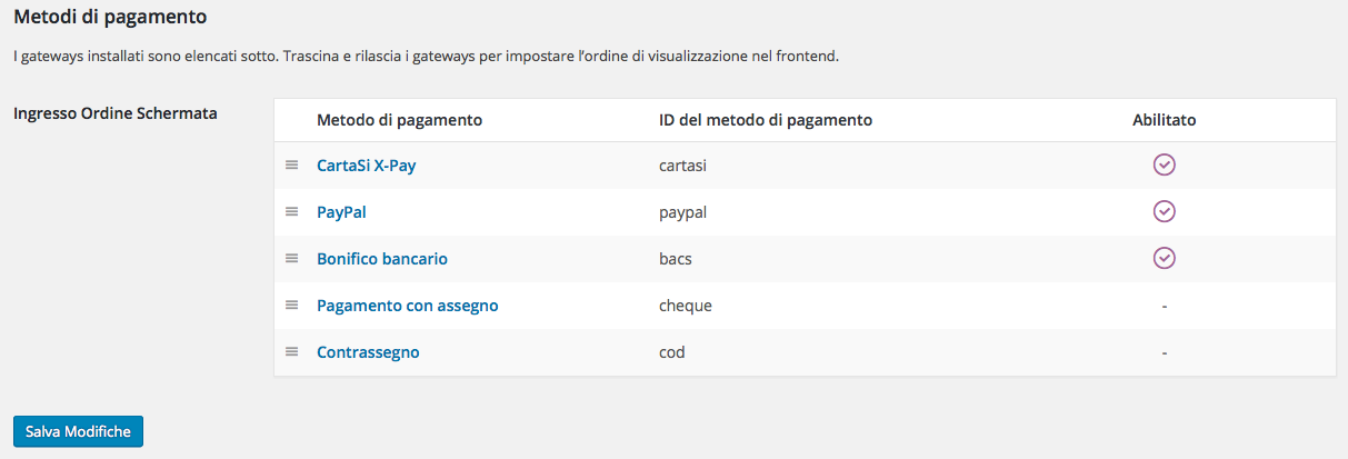 WooCommerce payment gateway setting page