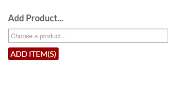 Products input.