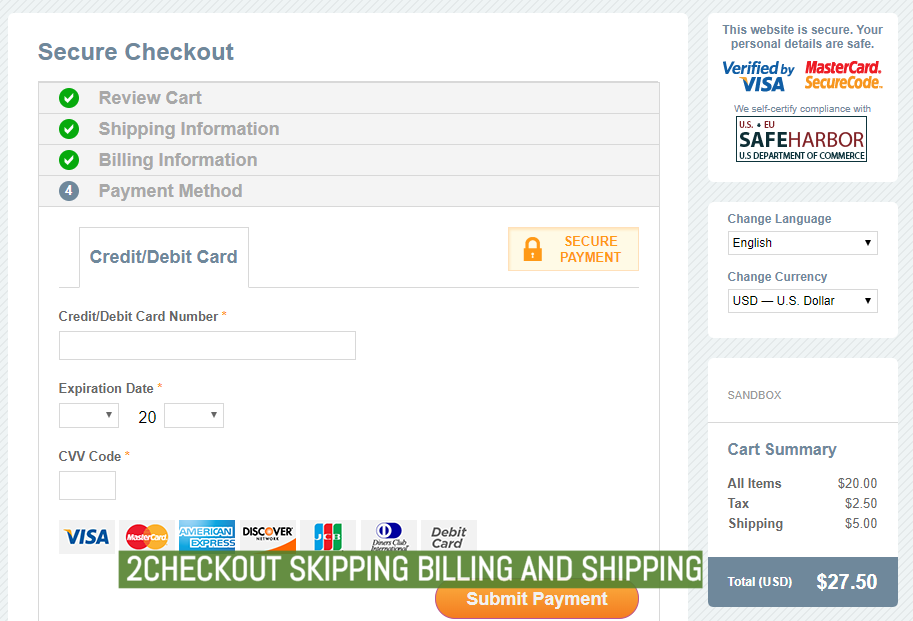 Skipping Billing and Shipping Section on 2Checkout (PRO)