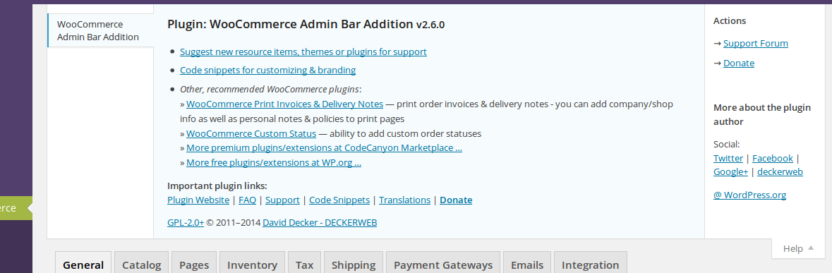 WooCommerce Toolbar / Admin Bar Addition in action - plugin help tab. ([Click here for larger version of screenshot](https://www.dropbox.com/s/aplkguj45ye1bfi/screenshot-7.png))