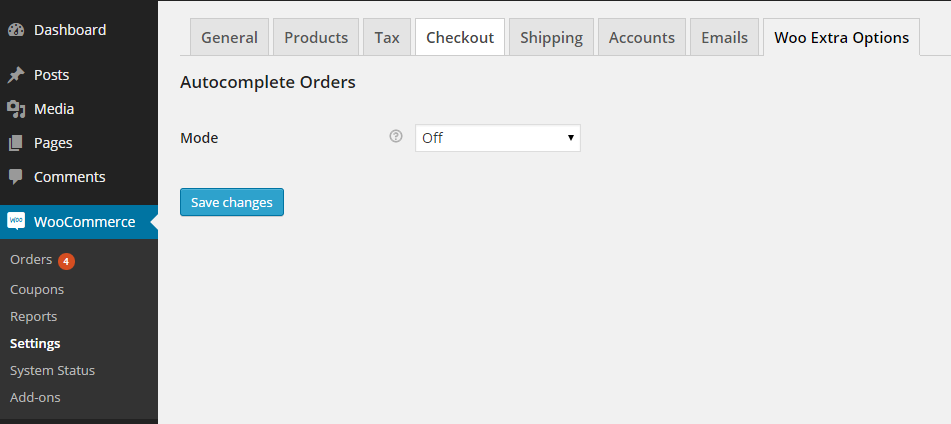 Browse WooCommerce > Settings > Extra Options