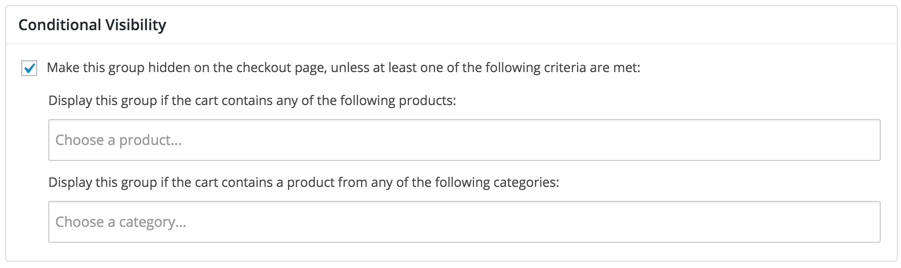 **Conditional Visibility** - Allow the Visibility of Xprofile Field Groups on the Checkout Page to Depend on Certain Products (or Categories) Being Present in a User's Cart.