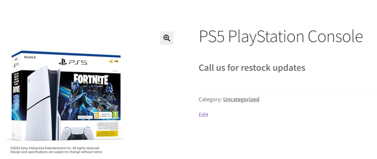 Call for Price forms display.