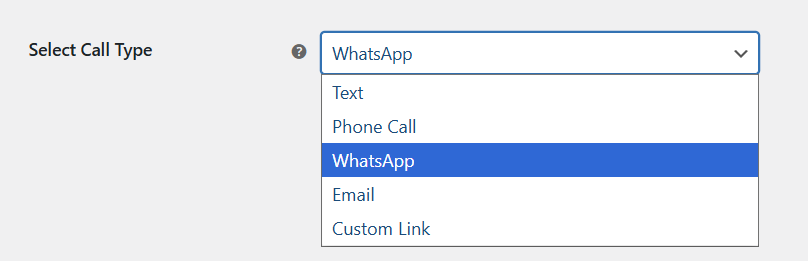 Call type feature settings.