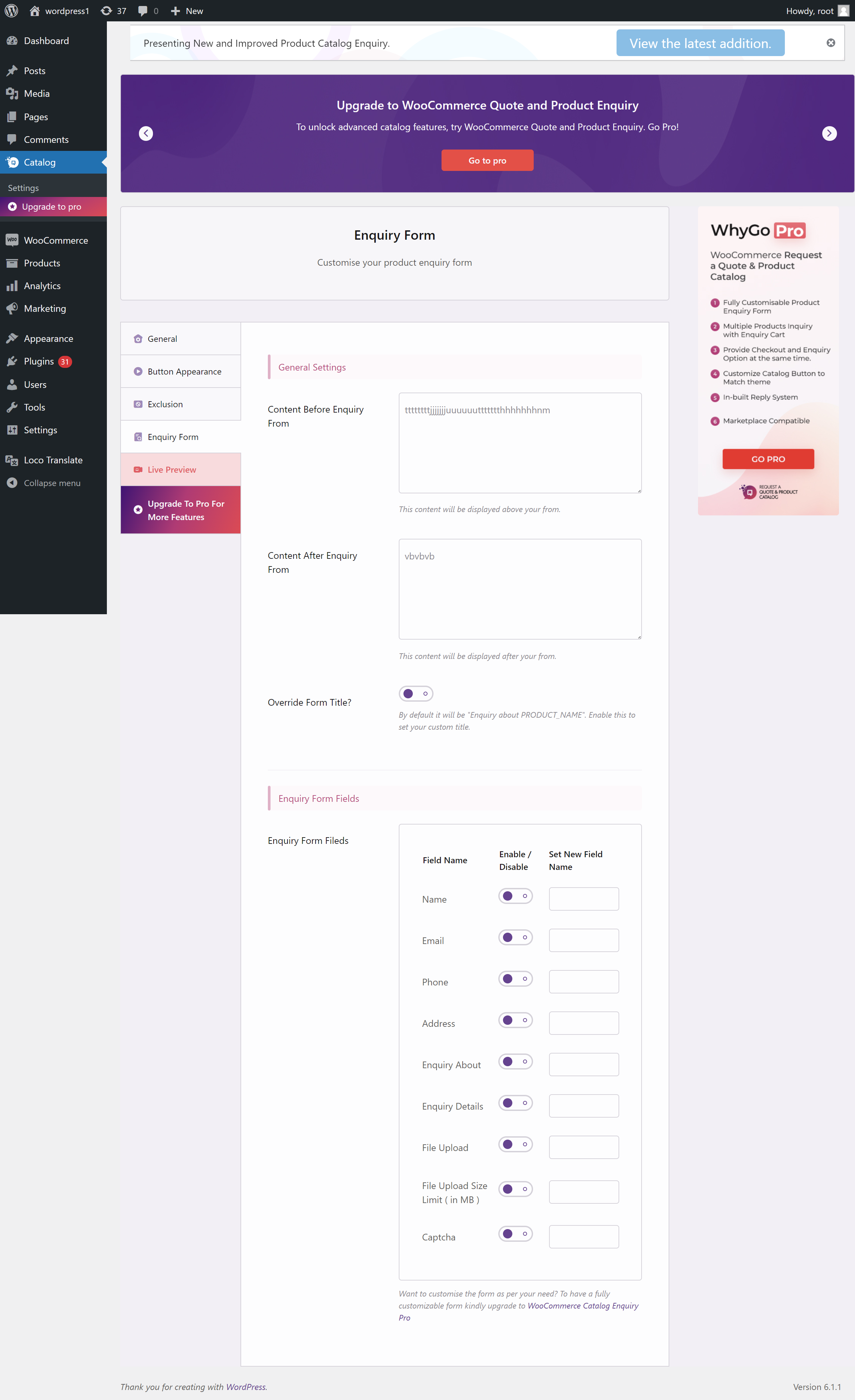 Enquiry Admin Dashboard