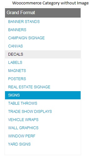 `Category list view without images`