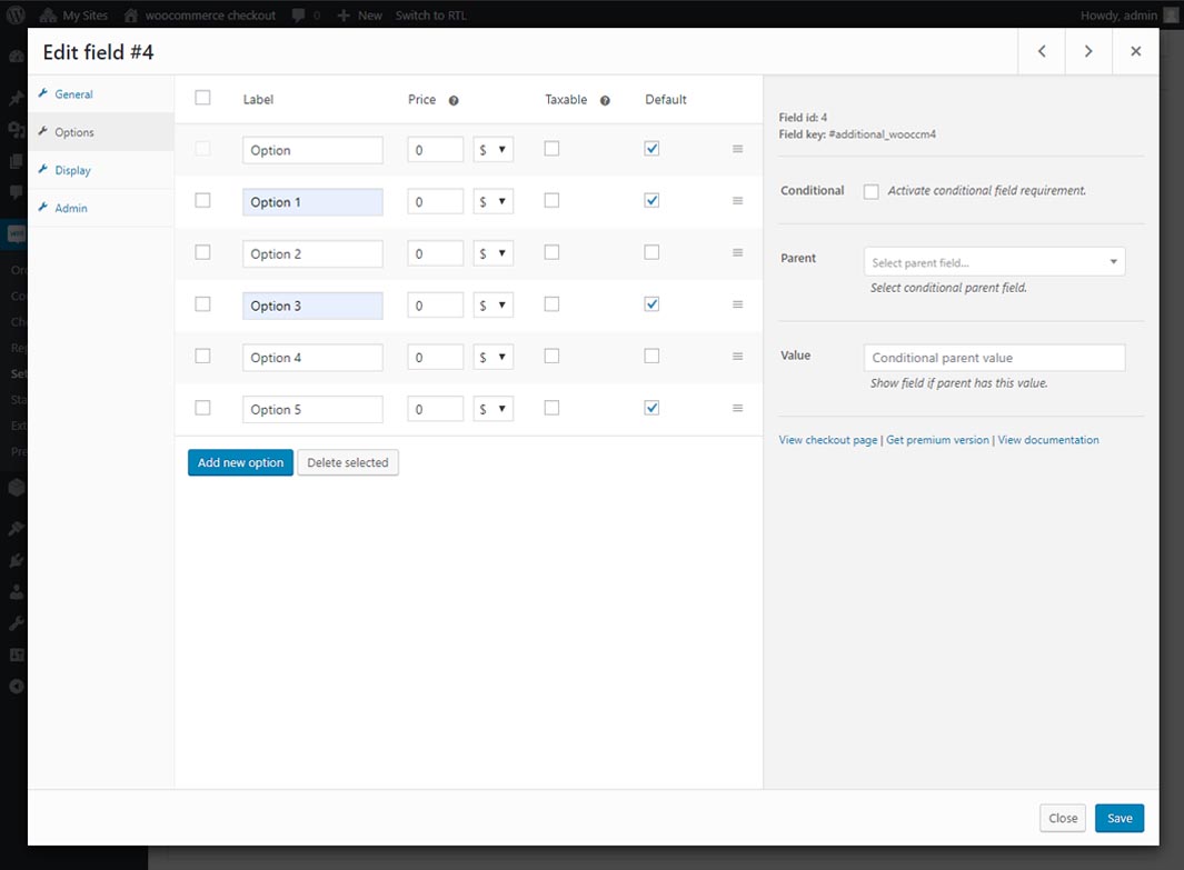 Set conditional relationships easily based on the parent value or parent options.