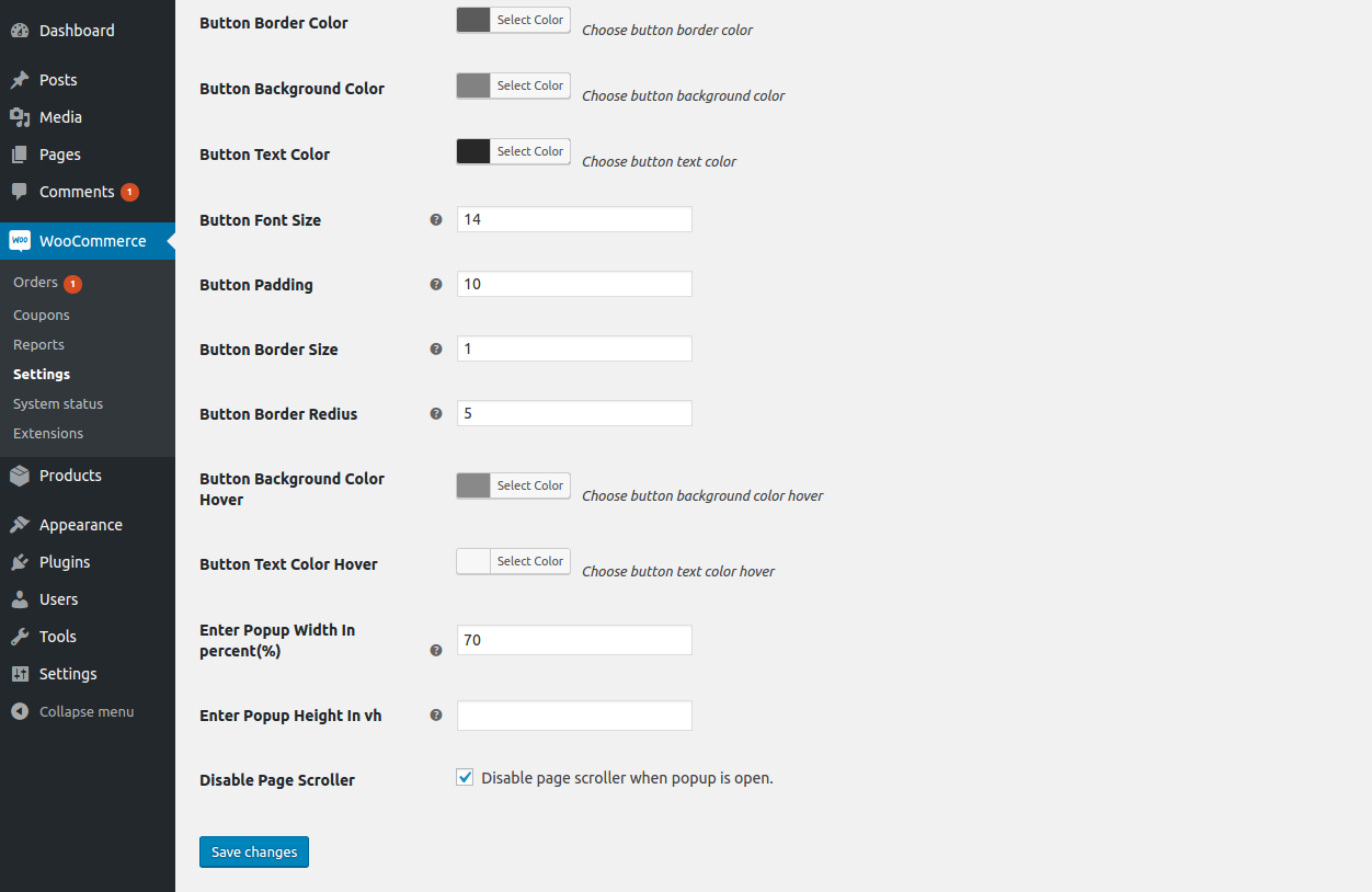 Admin setting panel 2