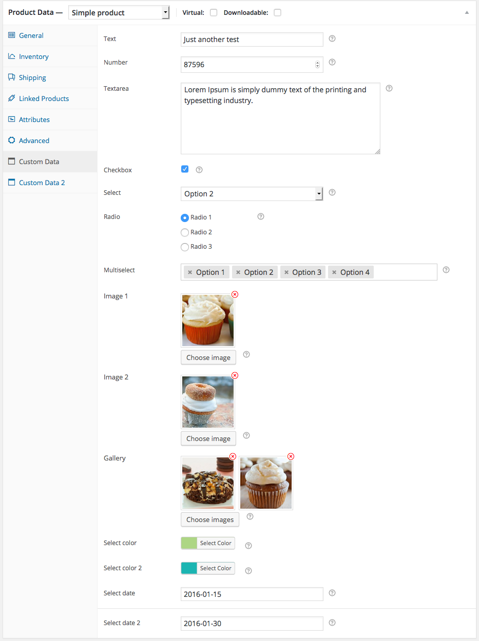 WooCommerce Custom Product Data Fields