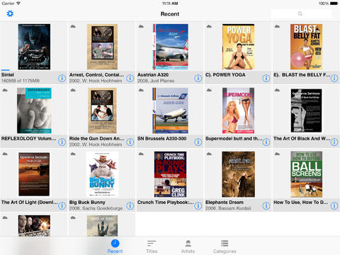 iPad content overview - list mode (landscape)