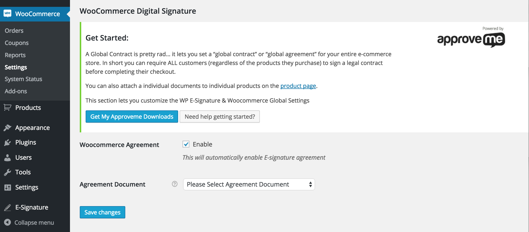 **Enter Signer Details:** Your WooCommerce customers will enter their legal name and email address and then activate the digital signature box.