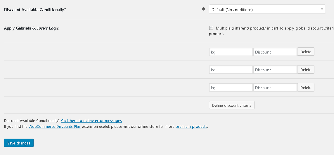 WooCommerce Product Discount Criterias