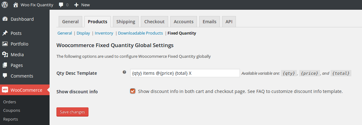 admin global settings