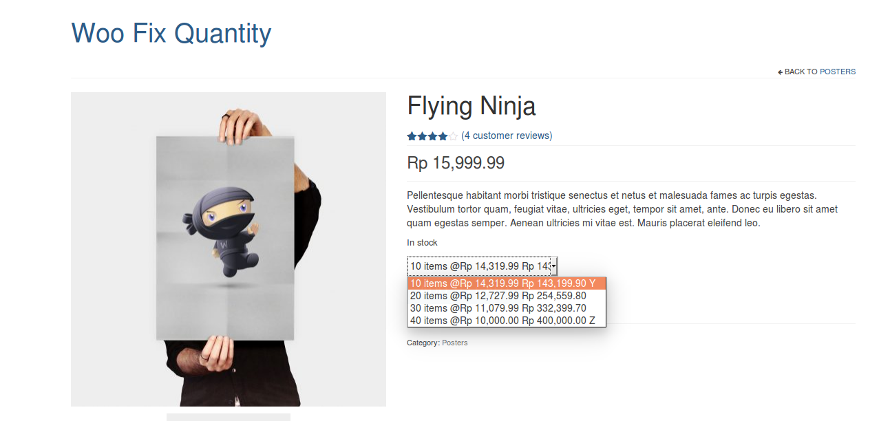 quantity on product 2