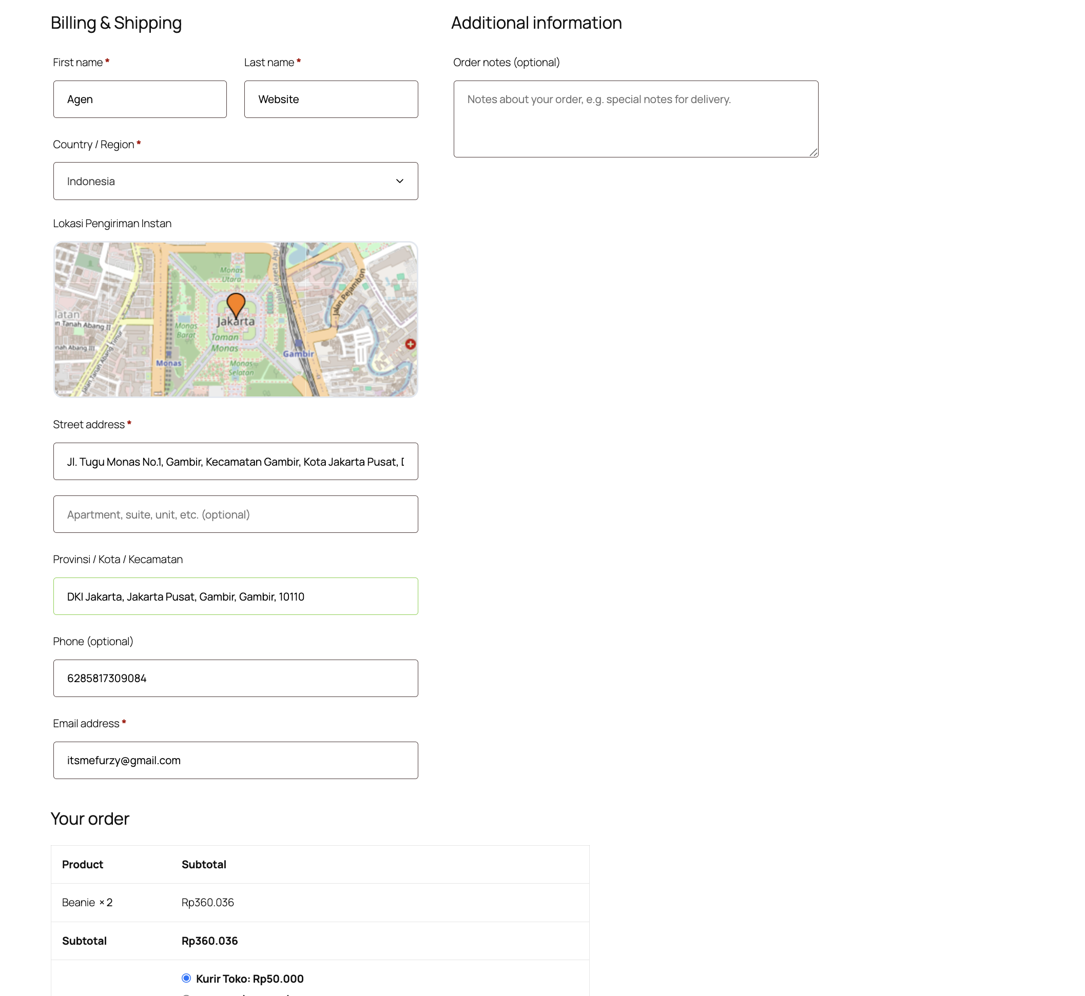 Dashboard admin yang intuitif
