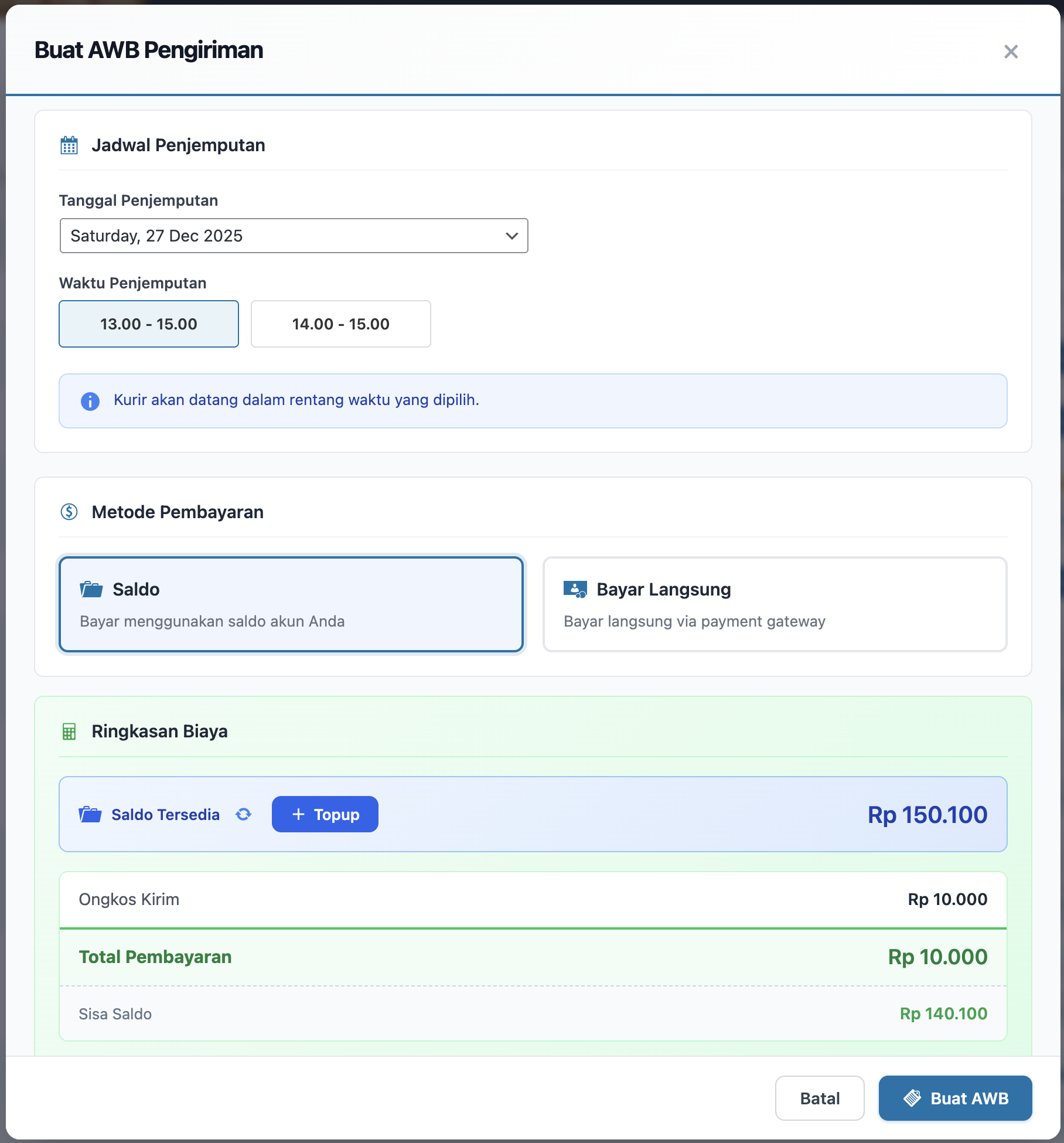 Pengiriman instan oleh paxel dan gosend