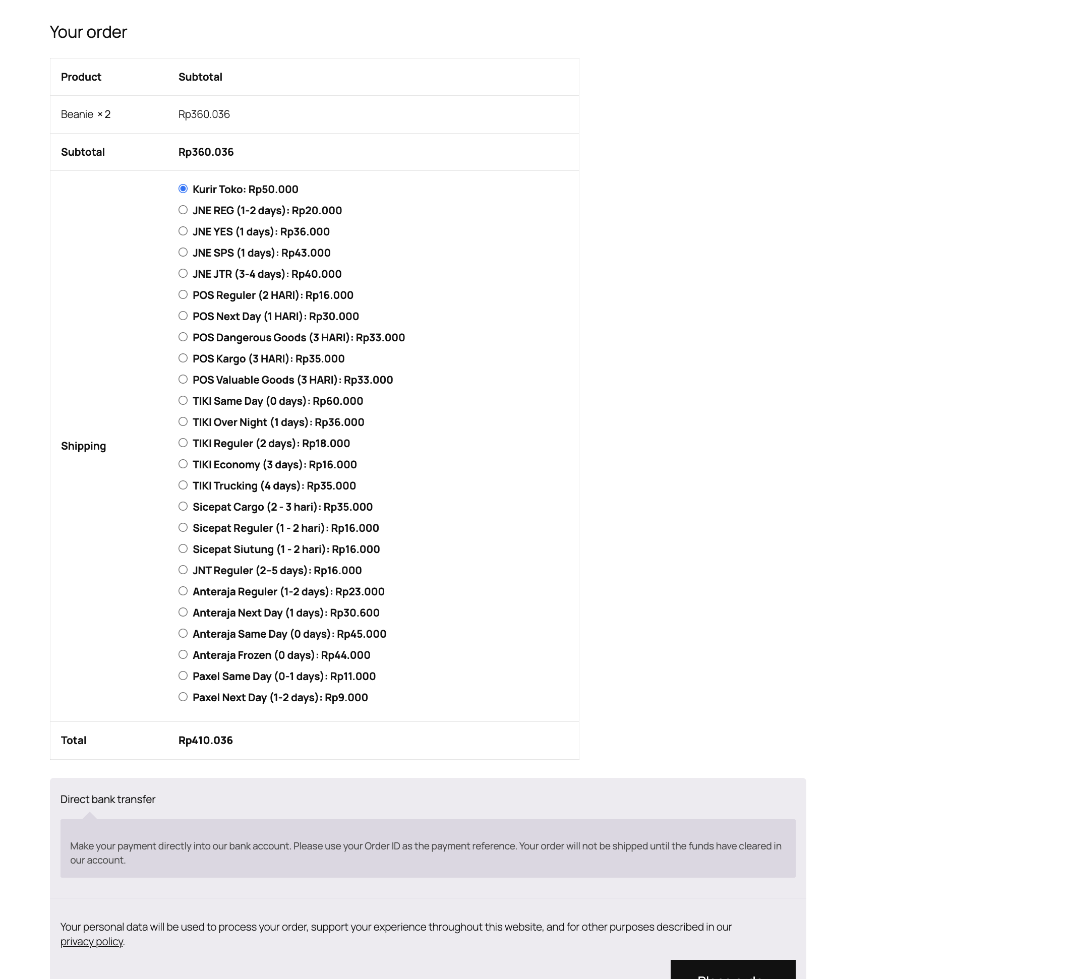 Checkout user friendly di desktop dan mobile