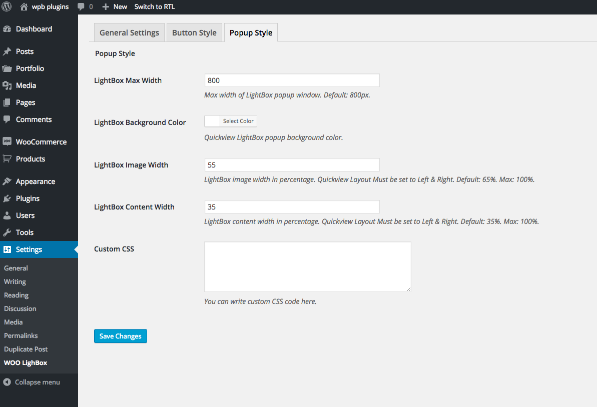 PopUP Settings ( Only for PRO ).