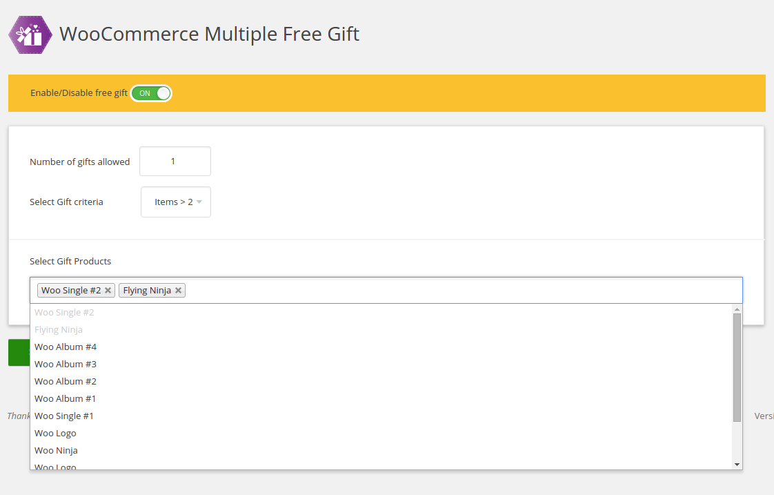 Global gift page.