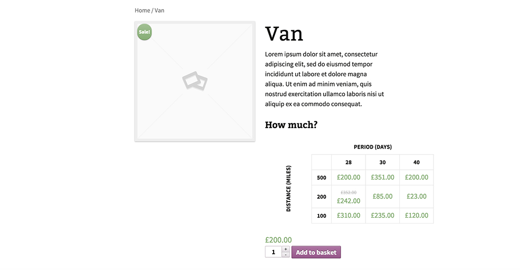 Load the product in your shop, WPM should now be displaying a table instead of dropdowns.