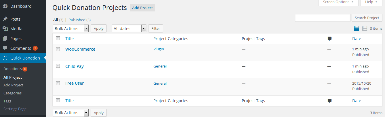 Menu In WP-ADMIN View
