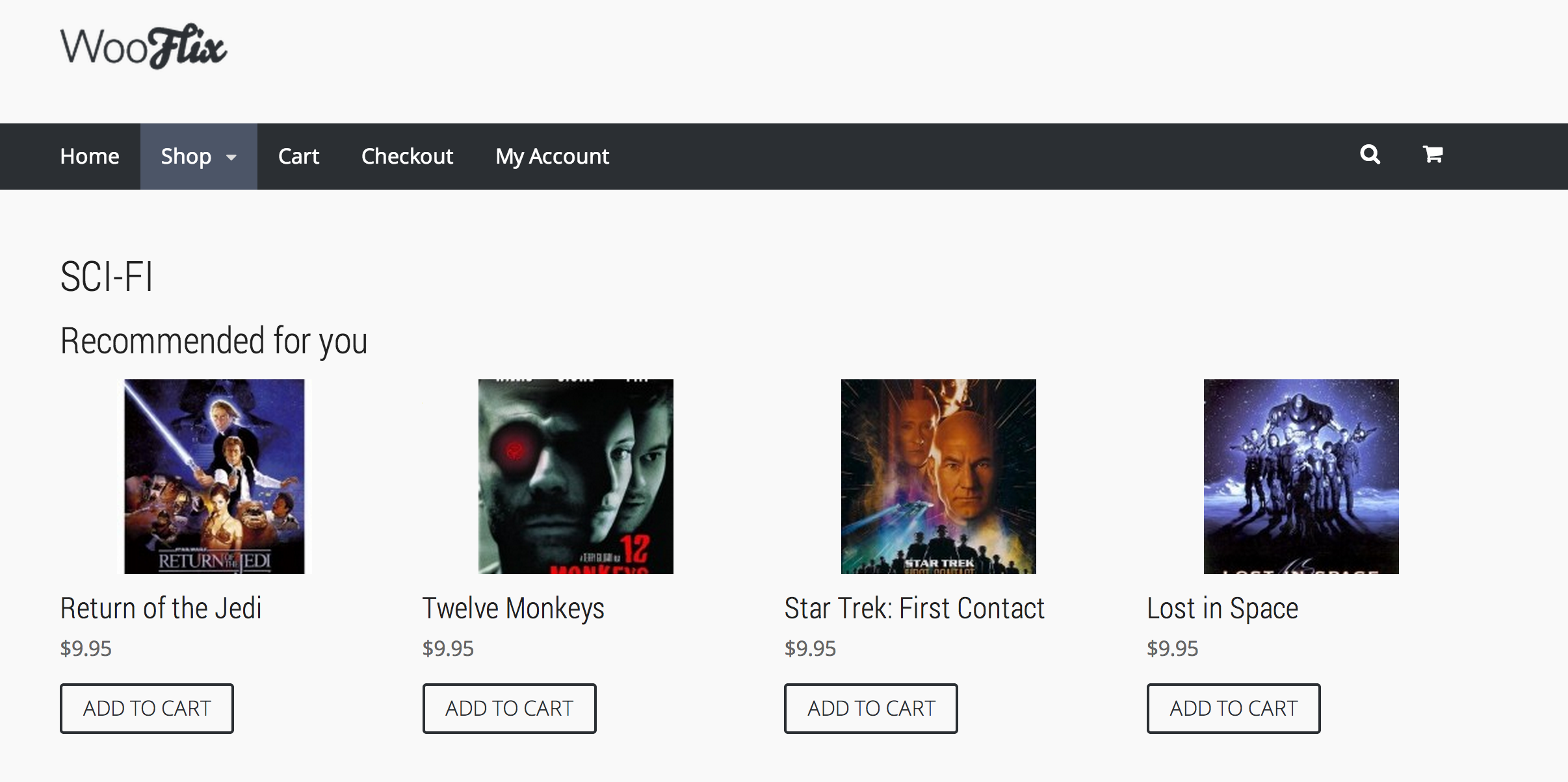 An example of personalized User Recommendations on a Product Category page.