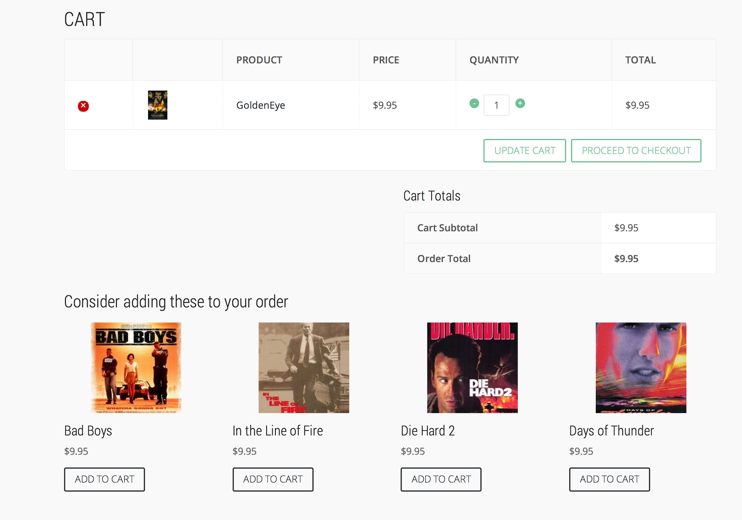 An example of Cart Recommendations.