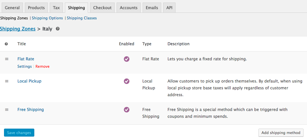 remember to enable WooCommerce Free Shipping to use it on WooCommerce Sample Plugins