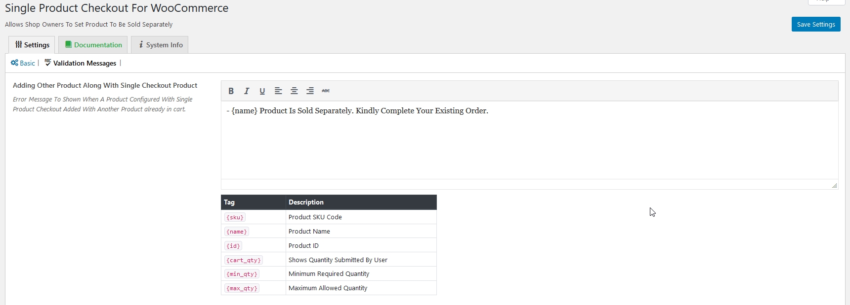 Plugin Settings