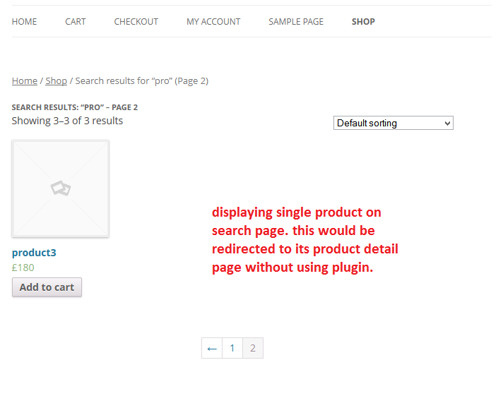 How single product search page will look if you activated plugin.