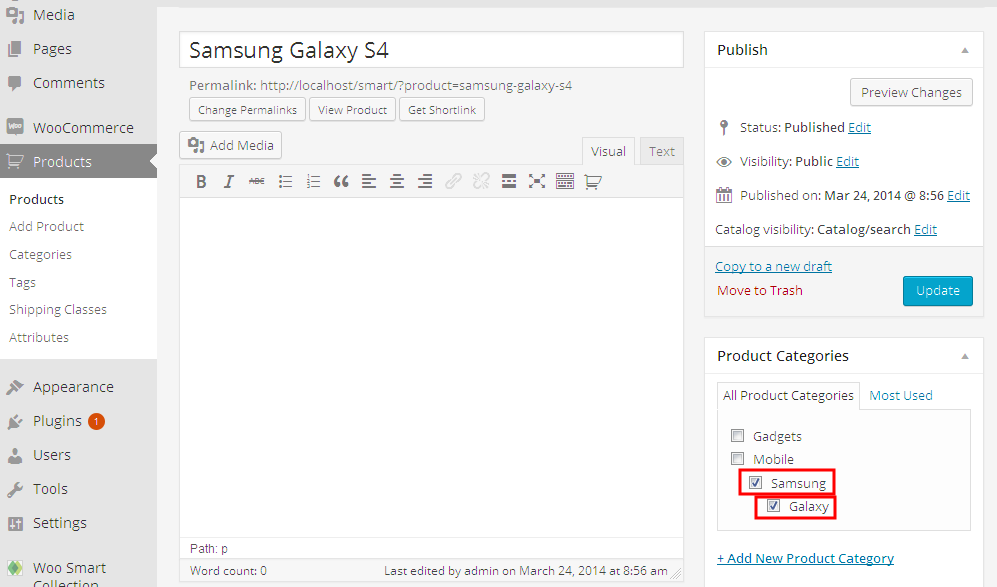 Your posts gets automatically assigned to the product categories.