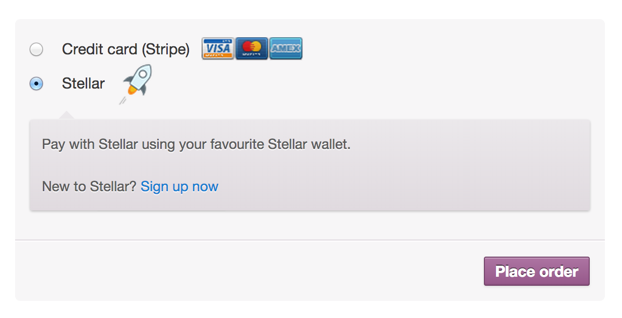 Stellar Payment Method on Checkout