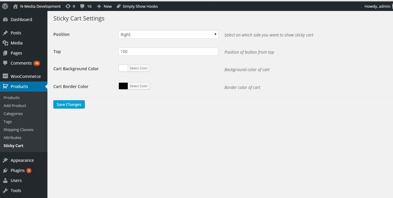 admin settings