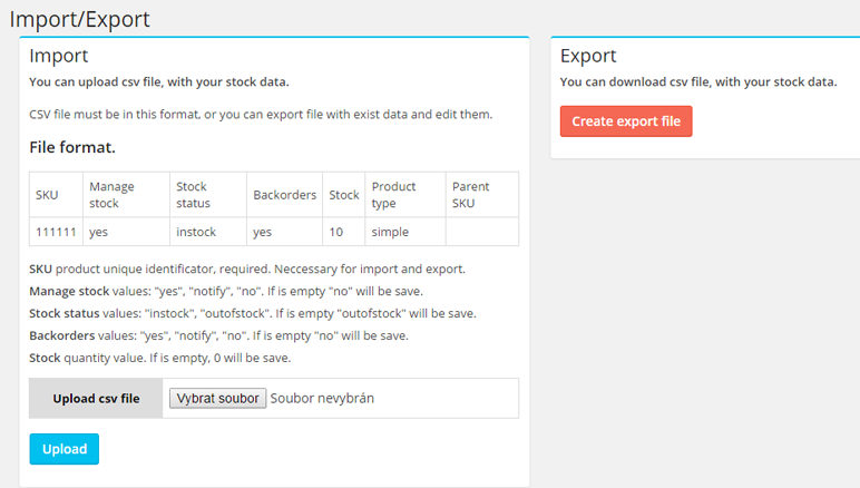 Edit stock product data