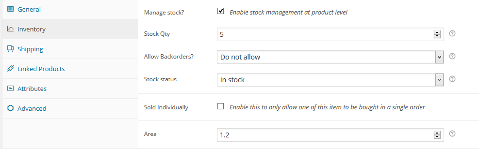 Product data.
