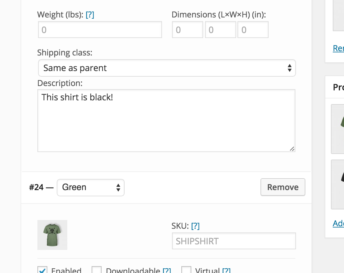 Variation description field added to Product Data > Variations tab