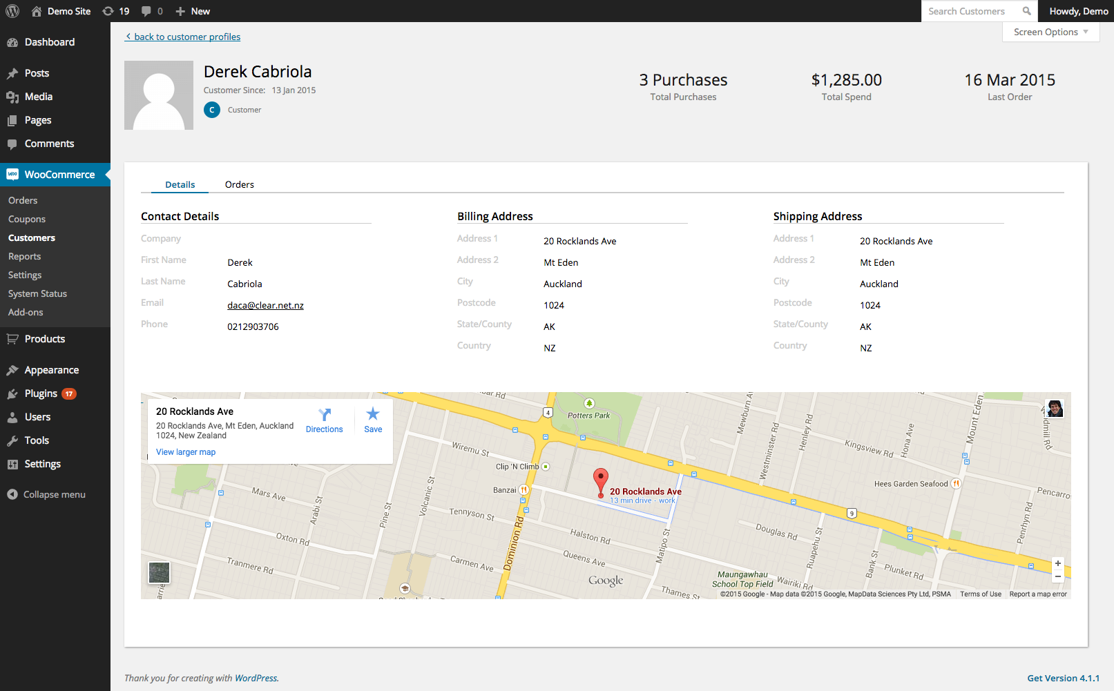 Get all the information about a customer in one place.