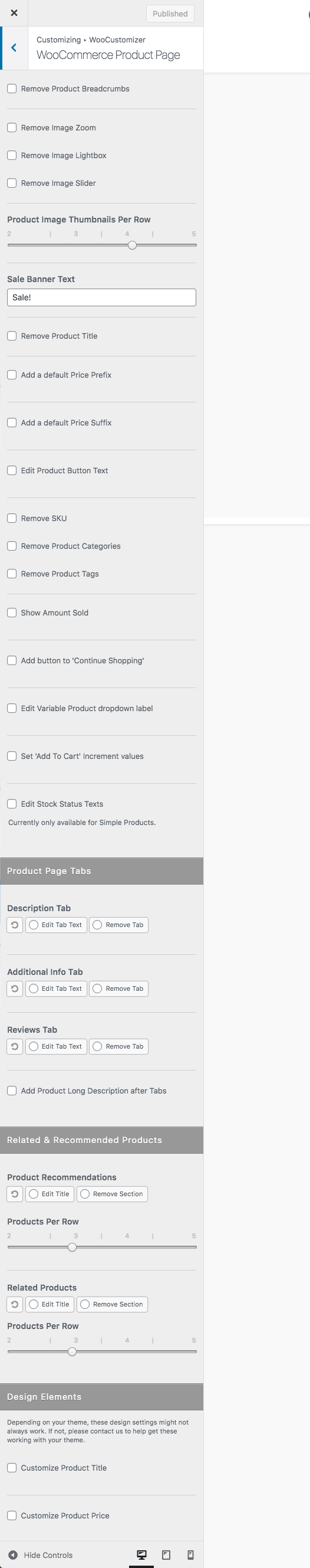 **WooCommerce Product Page Settings** - Edit many settings on your WooCommerce Product Signle Pages.