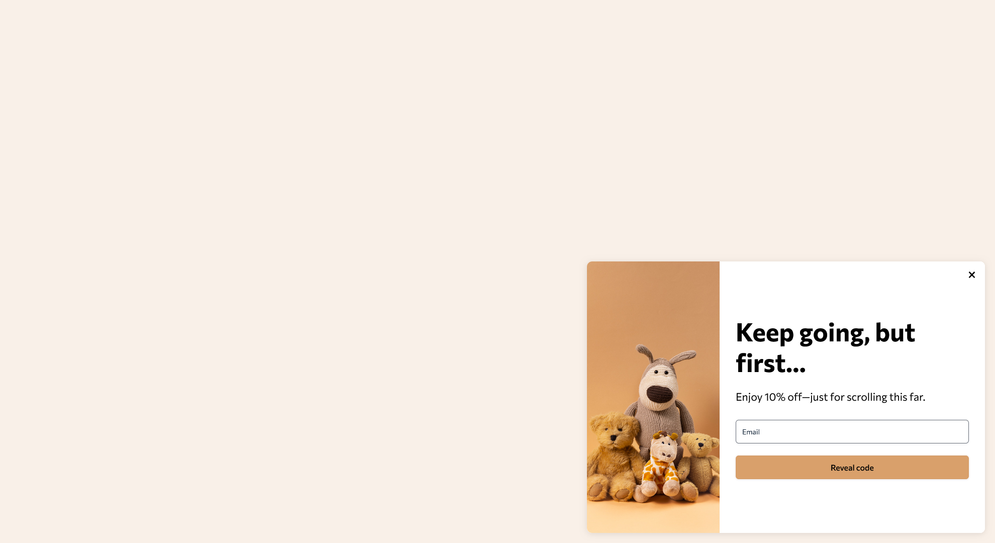 Popup with countdown timer