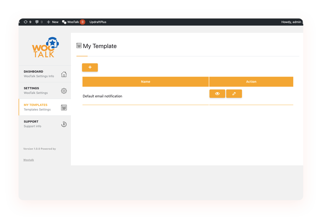 You can send message to user as html template you can create template after that on order detials chat section you can use this templete while chat with user.