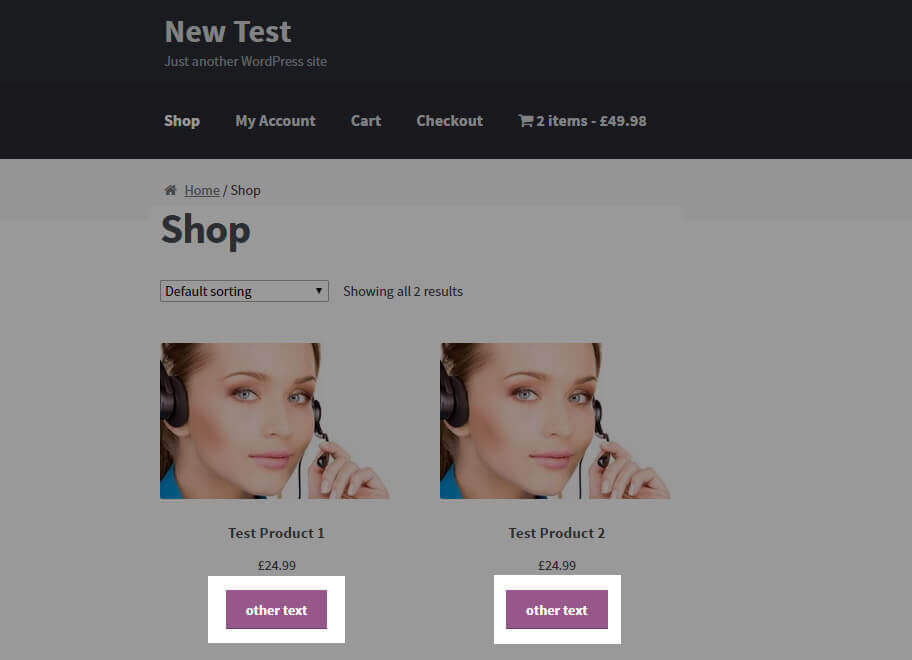 WooCommerce Buttons with changed button text