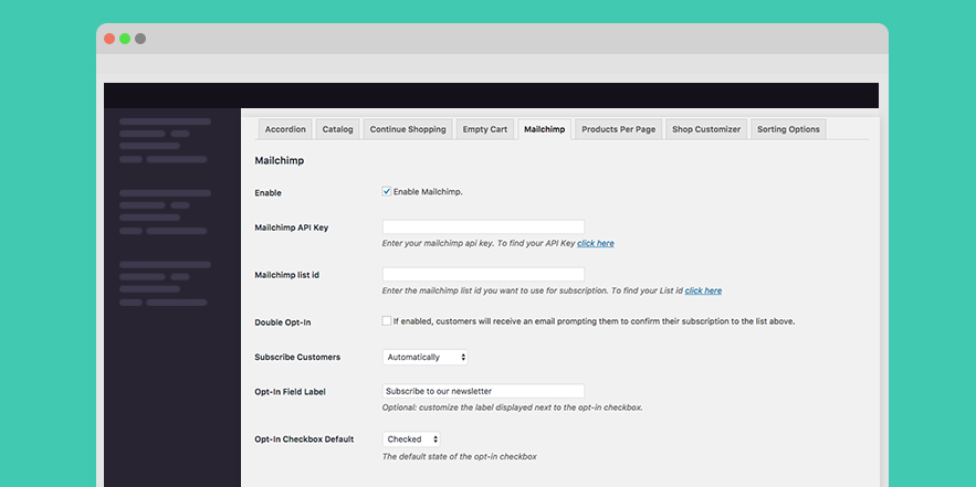 Kit Mailchimp: Settings Page